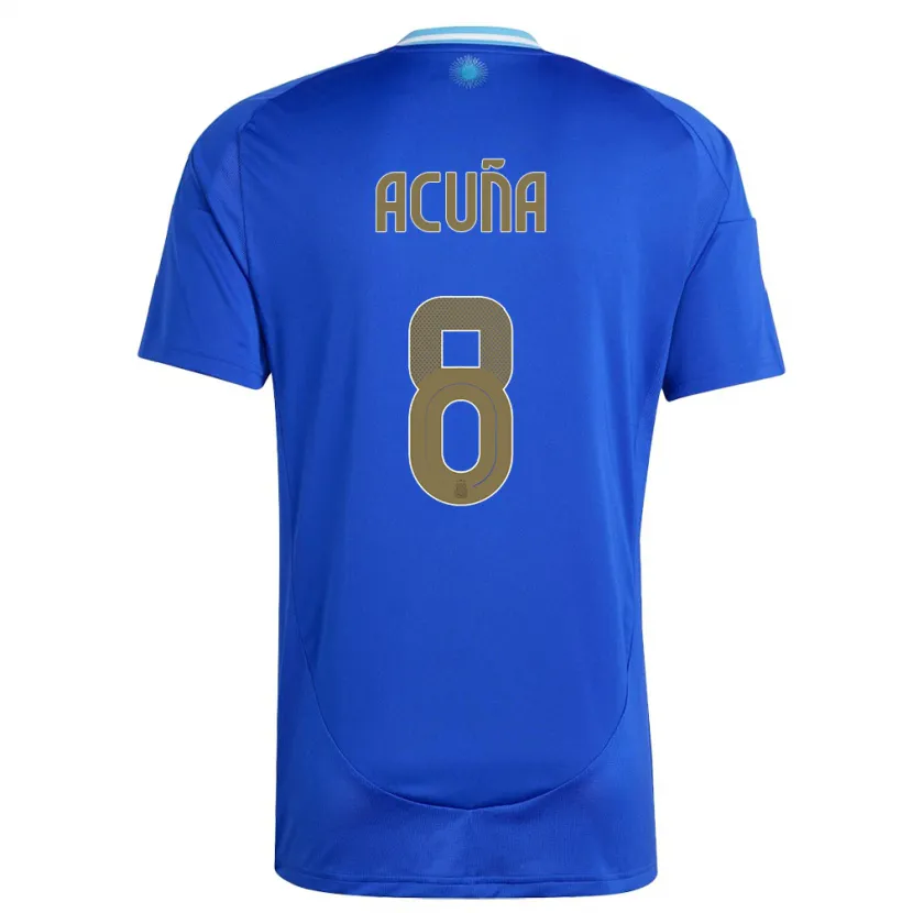 Danxen Mujer Camiseta Argentina Marcos Acuna #8 Azul 2ª Equipación 24-26 La Camisa