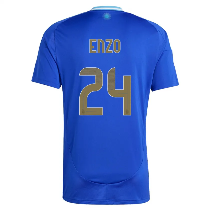 Danxen Mujer Camiseta Argentina Enzo Fernandez #24 Azul 2ª Equipación 24-26 La Camisa