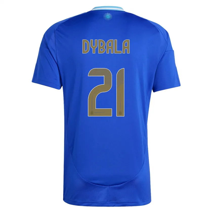 Danxen Mujer Camiseta Argentina Paulo Dybala #21 Azul 2ª Equipación 24-26 La Camisa