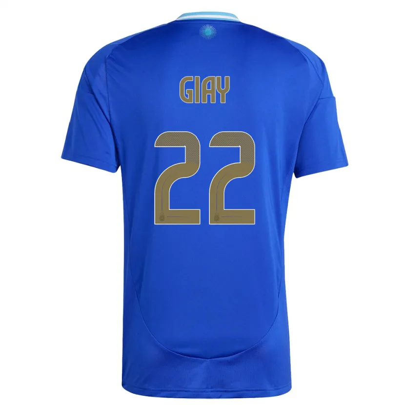 Danxen Mujer Camiseta Argentina Agustin Giay #22 Azul 2ª Equipación 24-26 La Camisa