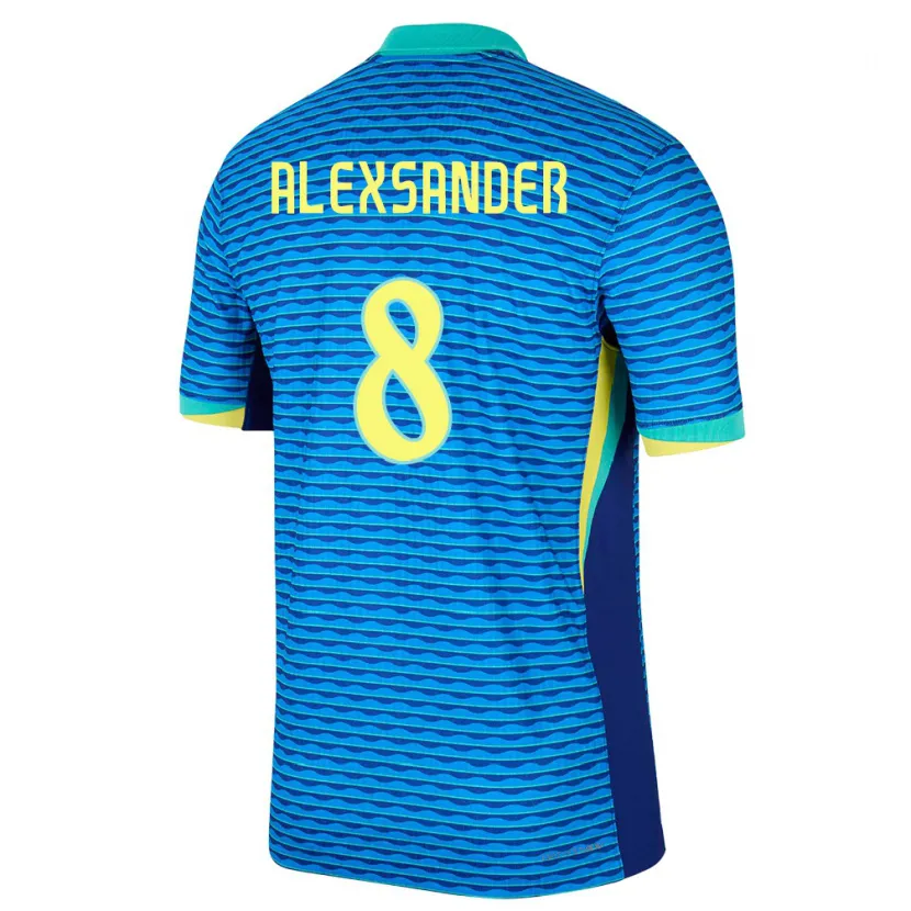 Danxen Mujer Camiseta Brasil Alexsander #8 Azul 2ª Equipación 24-26 La Camisa
