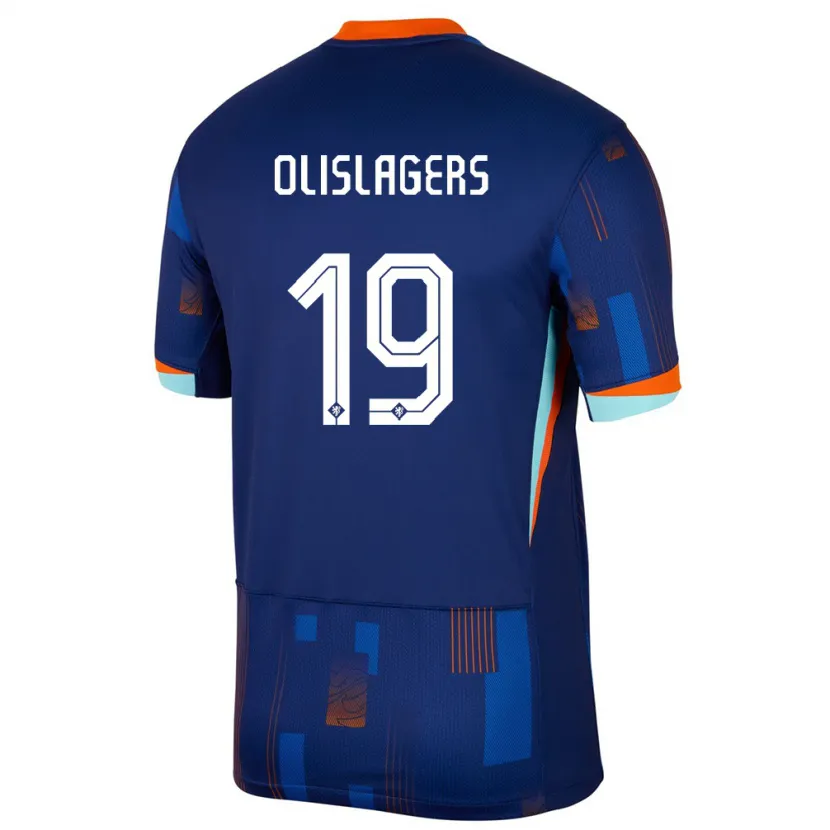 Danxen Mujer Camiseta Países Bajos Marisa Olislagers #19 Azul 2ª Equipación 24-26 La Camisa