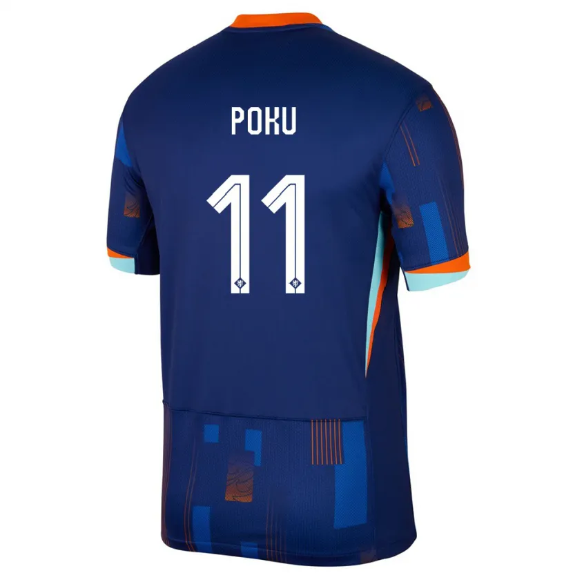 Danxen Mujer Camiseta Países Bajos Ernest Poku #11 Azul 2ª Equipación 24-26 La Camisa