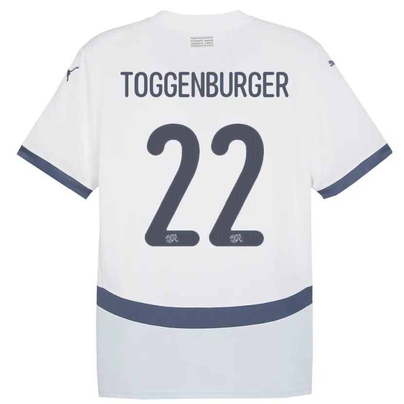 Danxen Mujer Camiseta Suiza Nando Toggenburger #22 Blanco 2ª Equipación 24-26 La Camisa