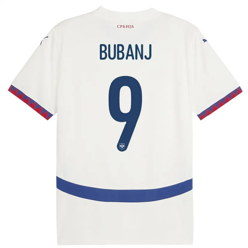 Danxen Mujer Camiseta Serbia Mateja Bubanj #9 Blanco 2ª Equipación 24-26 La Camisa