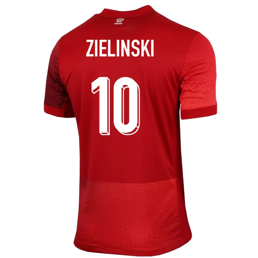 Danxen Mujer Camiseta Polonia Piotr Zielinski #10 Rojo 2ª Equipación 24-26 La Camisa