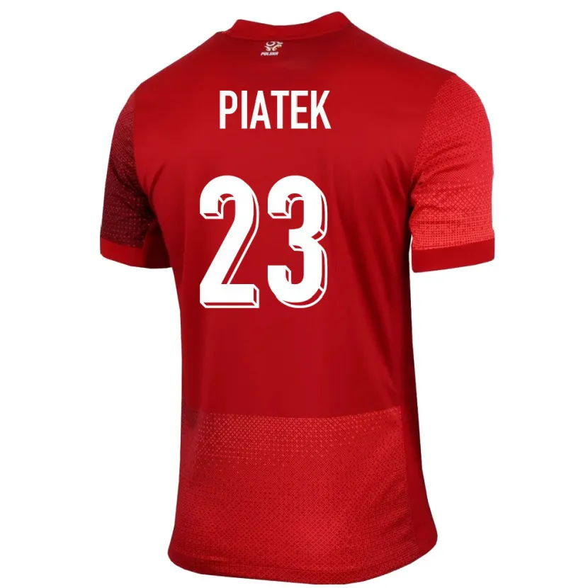 Danxen Mujer Camiseta Polonia Krzysztof Piatek #23 Rojo 2ª Equipación 24-26 La Camisa