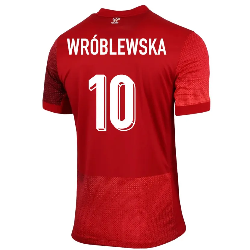 Danxen Mujer Camiseta Polonia Joanna Wroblewska #10 Rojo 2ª Equipación 24-26 La Camisa