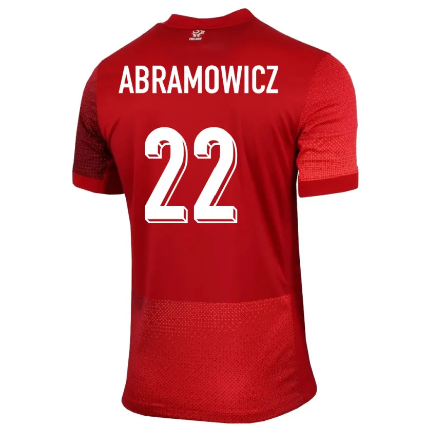 Danxen Mujer Camiseta Polonia Slawomir Abramowicz #22 Rojo 2ª Equipación 24-26 La Camisa
