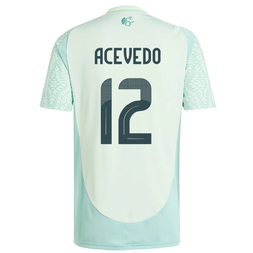 Danxen Mujer Camiseta México Carlos Acevedo #12 Lino Verde 2ª Equipación 24-26 La Camisa