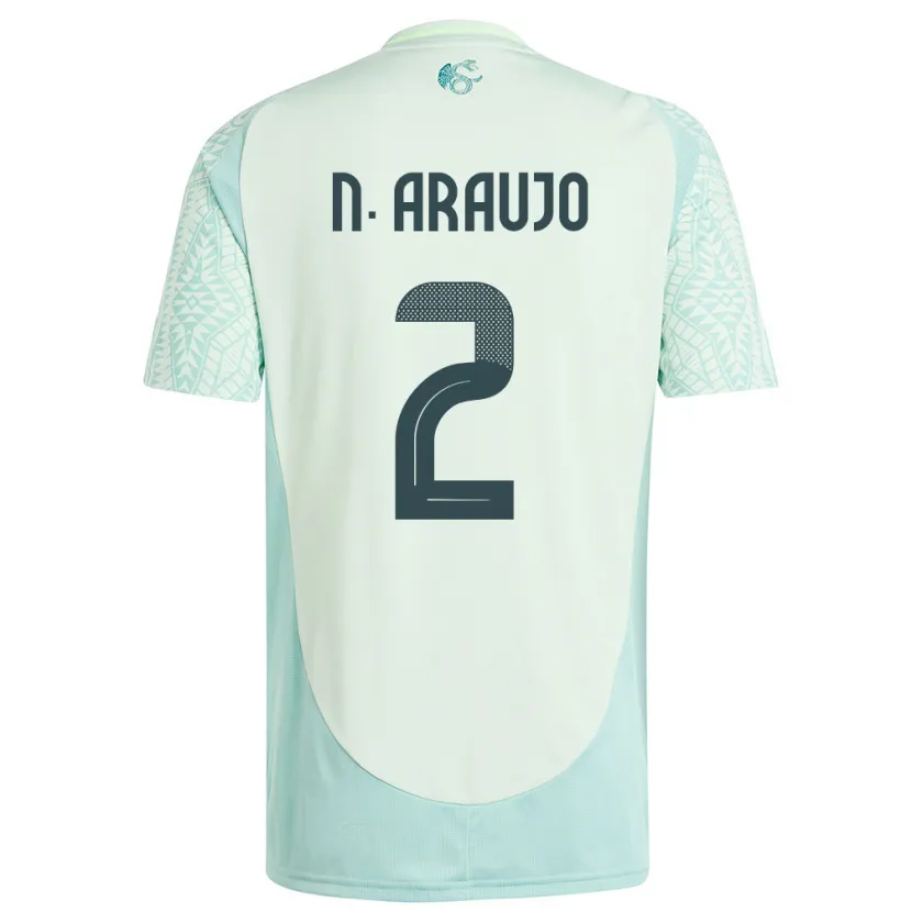 Danxen Mujer Camiseta México Nestor Araujo #2 Lino Verde 2ª Equipación 24-26 La Camisa