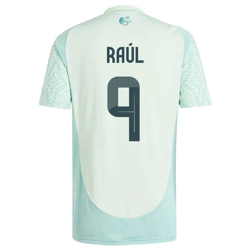 Danxen Mujer Camiseta México Raul Jimenez #9 Lino Verde 2ª Equipación 24-26 La Camisa