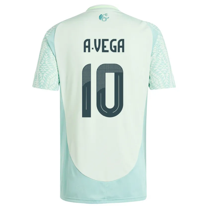 Danxen Mujer Camiseta México Alexis Vega #10 Lino Verde 2ª Equipación 24-26 La Camisa