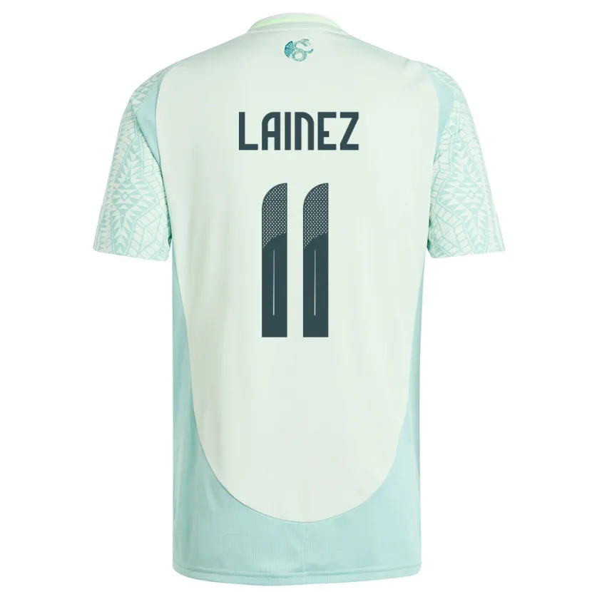 Danxen Mujer Camiseta México Diego Lainez #11 Lino Verde 2ª Equipación 24-26 La Camisa