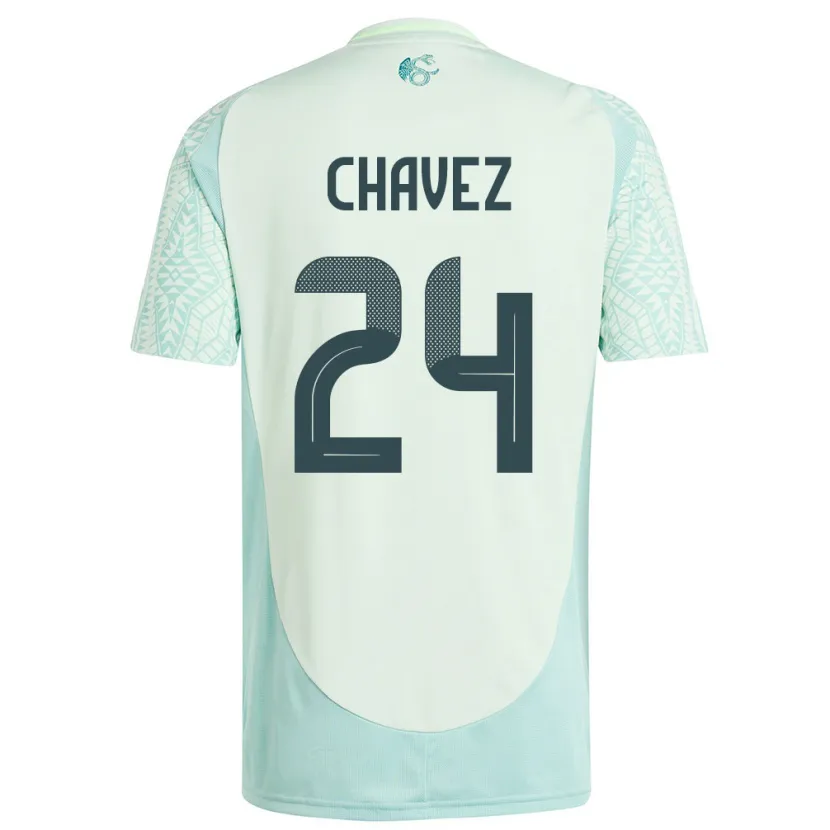 Danxen Mujer Camiseta México Luis Chavez #24 Lino Verde 2ª Equipación 24-26 La Camisa