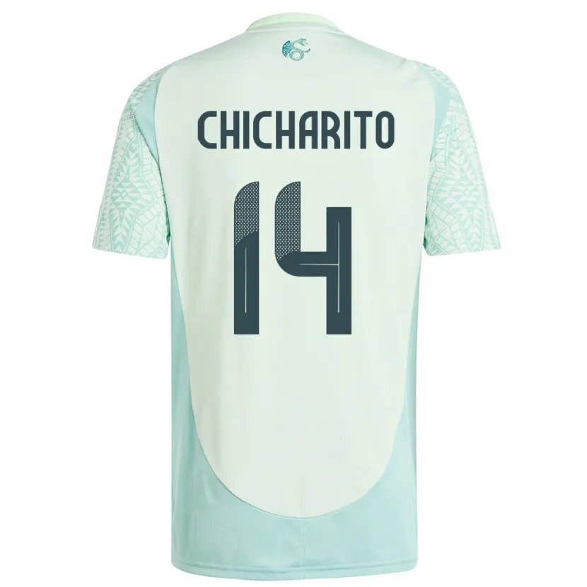 Danxen Mujer Camiseta México Chicharito #14 Lino Verde 2ª Equipación 24-26 La Camisa