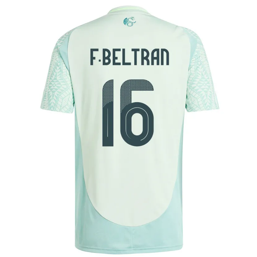 Danxen Mujer Camiseta México Fernando Beltran #16 Lino Verde 2ª Equipación 24-26 La Camisa