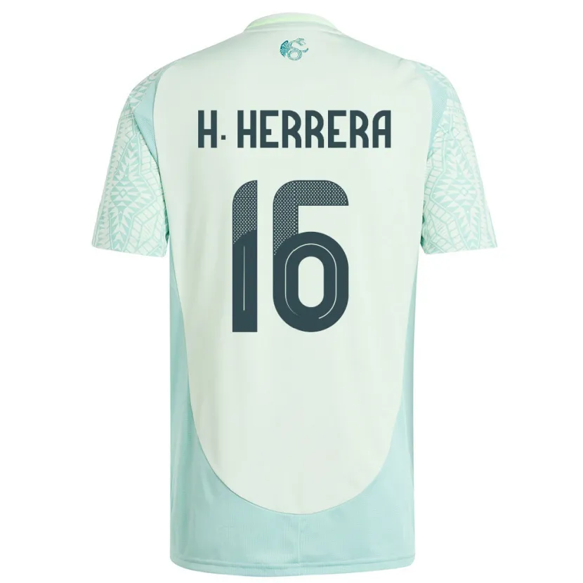 Danxen Mujer Camiseta México Hector Herrera #16 Lino Verde 2ª Equipación 24-26 La Camisa