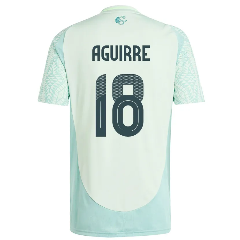 Danxen Mujer Camiseta México Eduardo Aguirre #18 Lino Verde 2ª Equipación 24-26 La Camisa