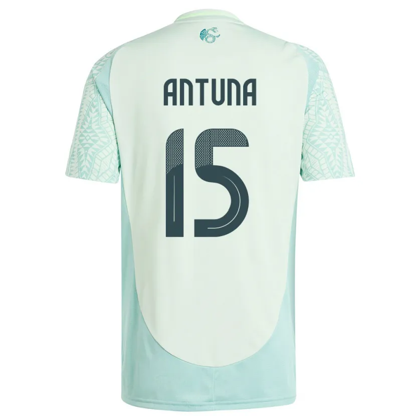 Danxen Mujer Camiseta México Uriel Antuna #15 Lino Verde 2ª Equipación 24-26 La Camisa