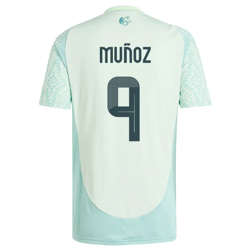 Danxen Mujer Camiseta México Santiago Munoz #9 Lino Verde 2ª Equipación 24-26 La Camisa