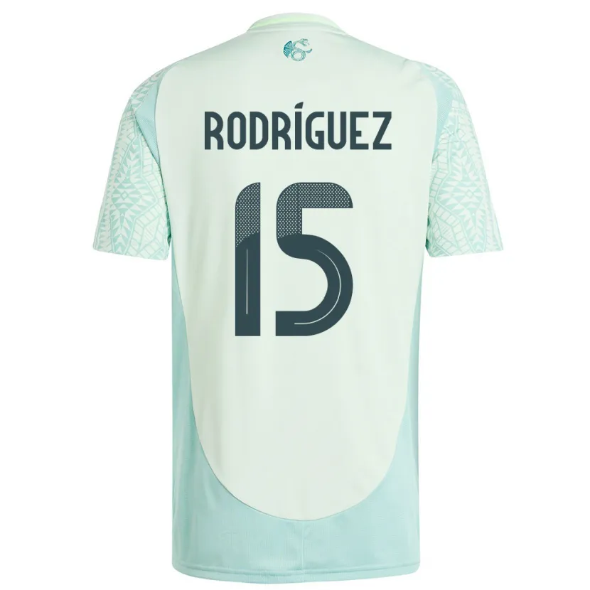 Danxen Mujer Camiseta México Jorge Rodriguez #15 Lino Verde 2ª Equipación 24-26 La Camisa