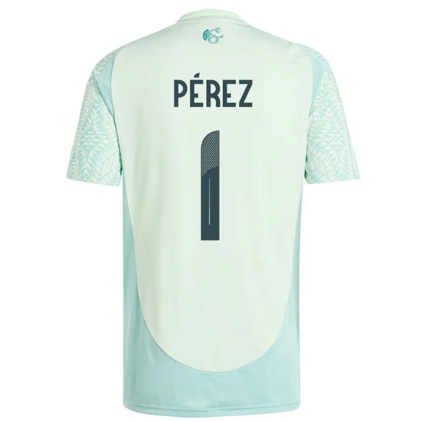 Danxen Mujer Camiseta México Emiliano Perez #1 Lino Verde 2ª Equipación 24-26 La Camisa
