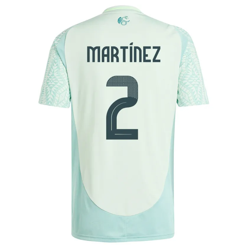 Danxen Mujer Camiseta México Emilio Martinez #2 Lino Verde 2ª Equipación 24-26 La Camisa