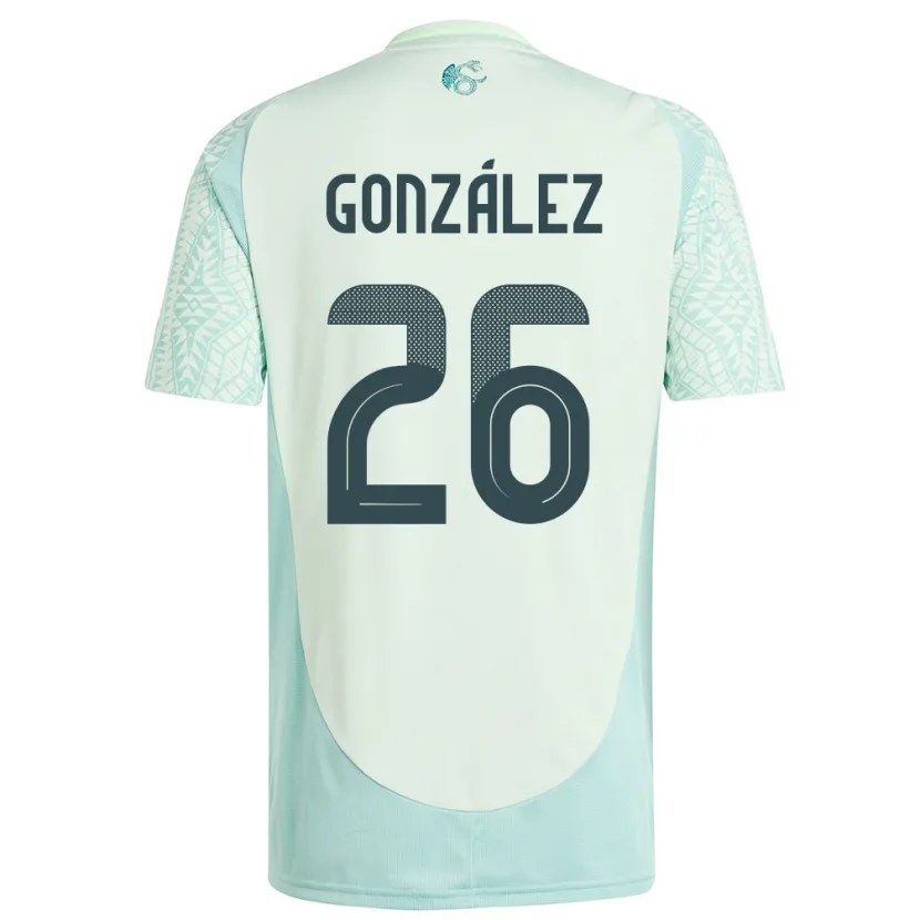 Danxen Mujer Camiseta México Bryan Gonzalez #26 Lino Verde 2ª Equipación 24-26 La Camisa