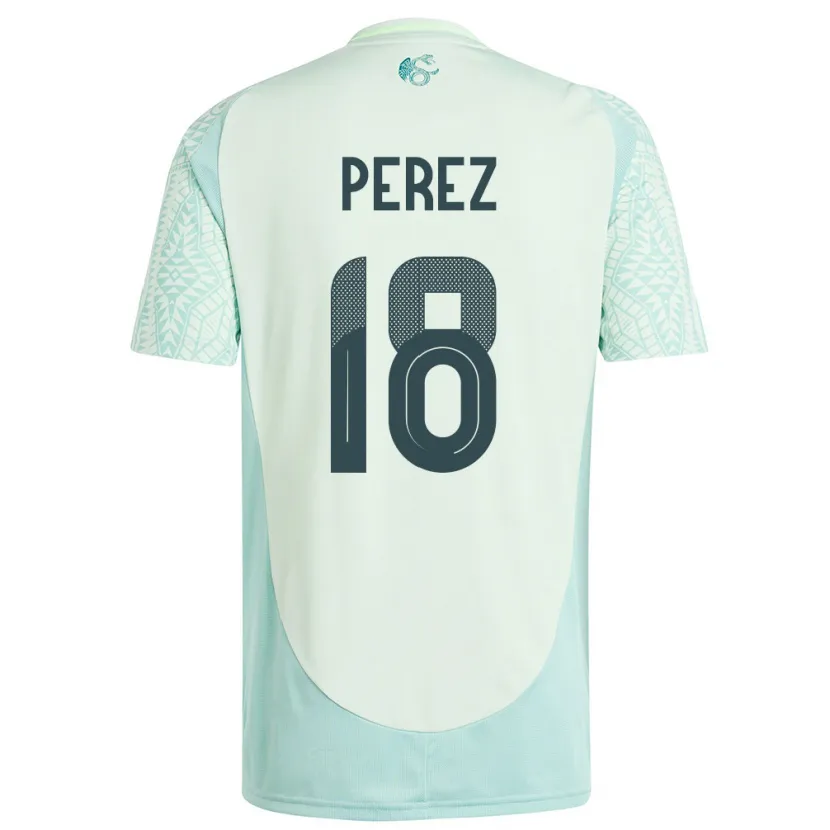 Danxen Mujer Camiseta México Jonathan Perez #18 Lino Verde 2ª Equipación 24-26 La Camisa