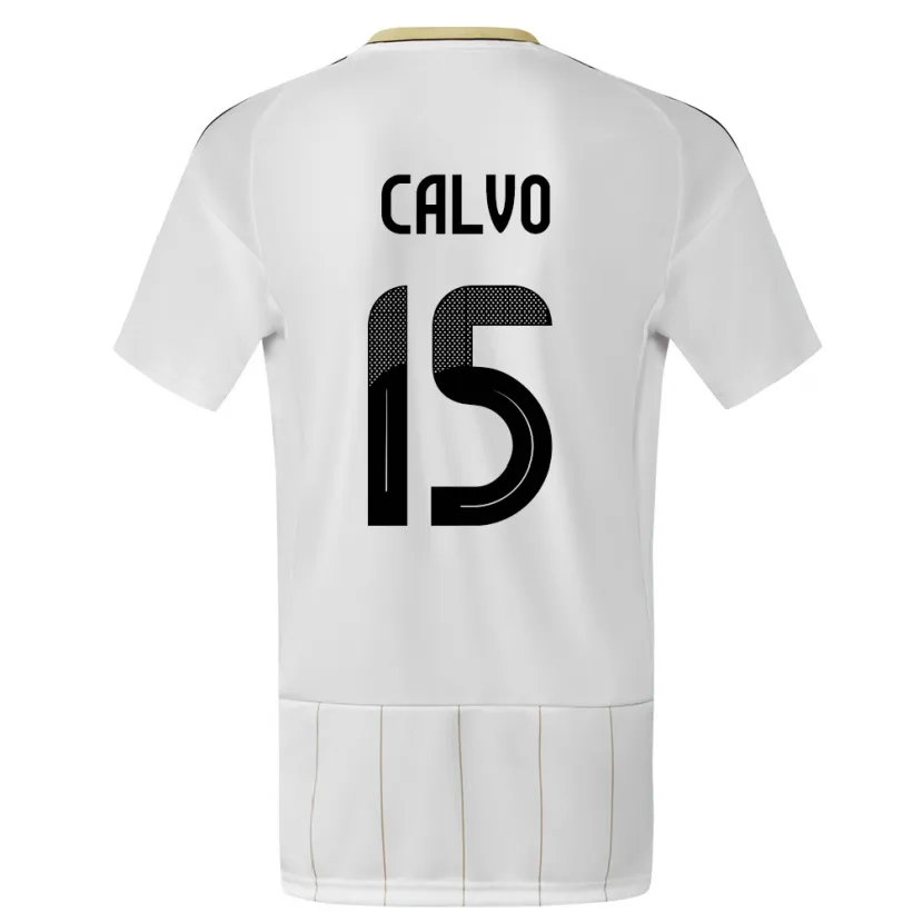 Danxen Mujer Camiseta Costa Rica Francisco Calvo #15 Blanco 2ª Equipación 24-26 La Camisa