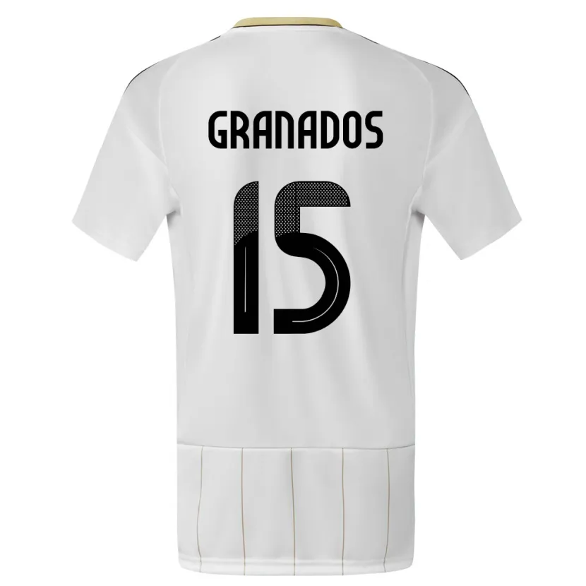 Danxen Mujer Camiseta Costa Rica Cristin Granados #15 Blanco 2ª Equipación 24-26 La Camisa