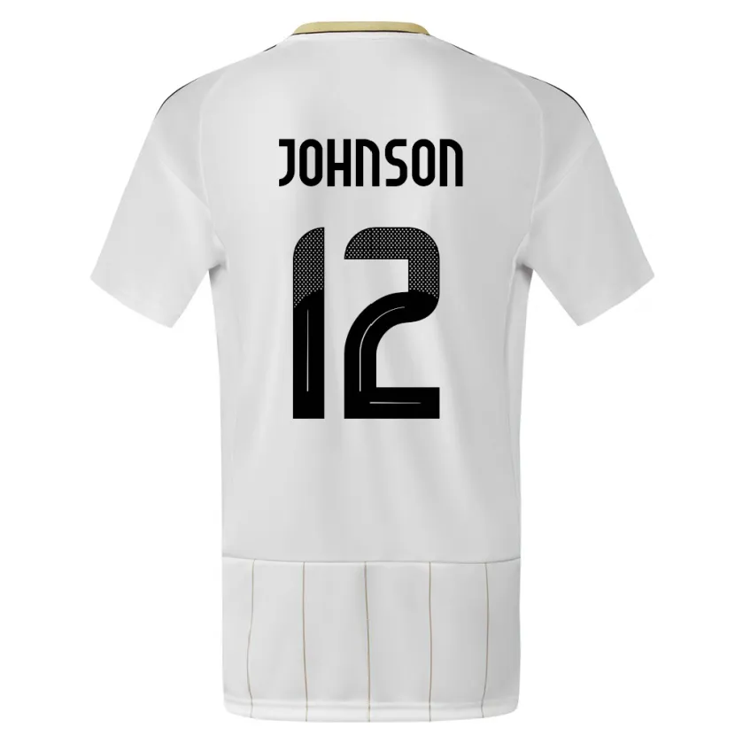 Danxen Mujer Camiseta Costa Rica Shawn Johnson #12 Blanco 2ª Equipación 24-26 La Camisa