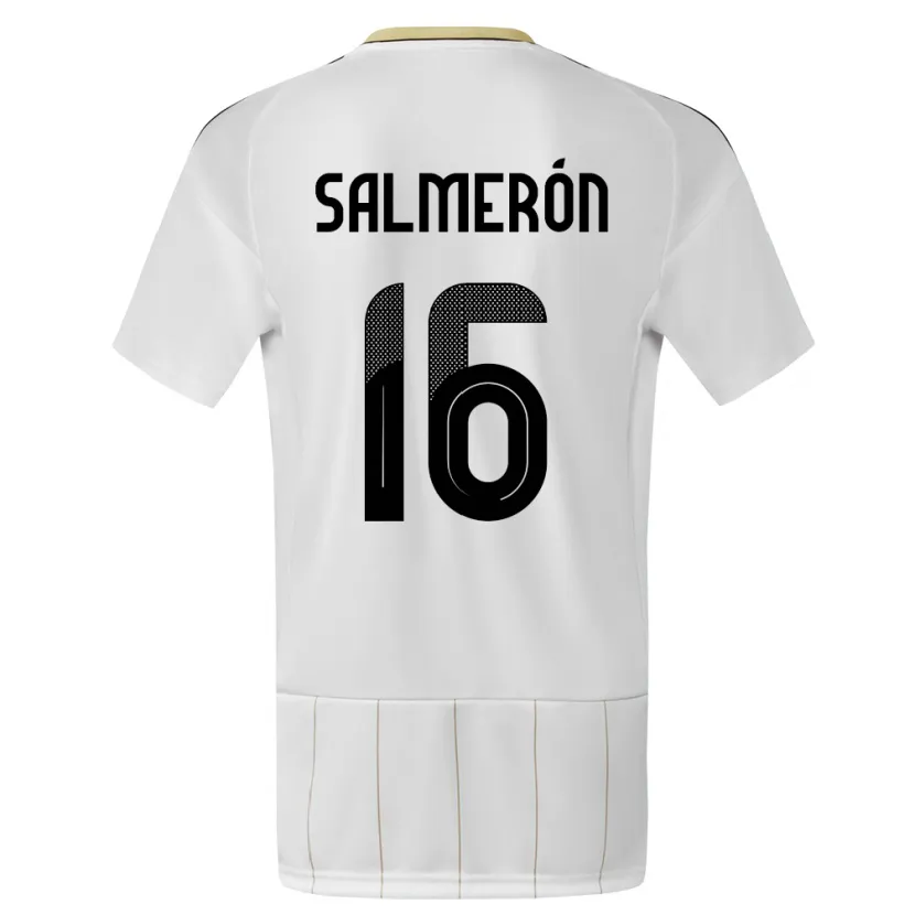 Danxen Mujer Camiseta Costa Rica Andrey Salmeron #16 Blanco 2ª Equipación 24-26 La Camisa