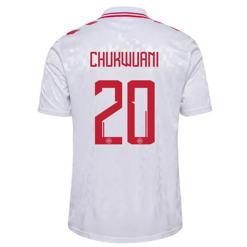 Danxen Mujer Camiseta Dinamarca Tochi Chukwuani #20 Blanco 2ª Equipación 24-26 La Camisa