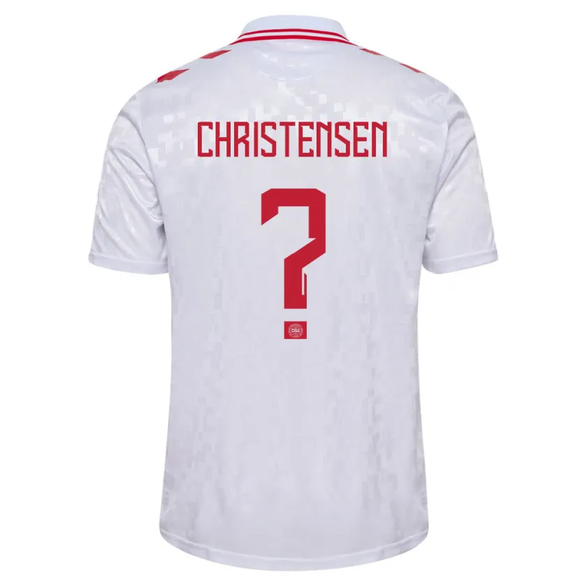 Danxen Mujer Camiseta Dinamarca Sebastian Christensen #0 Blanco 2ª Equipación 24-26 La Camisa