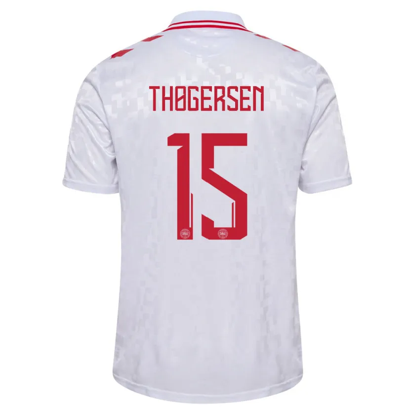 Danxen Mujer Camiseta Dinamarca Frederikke Thøgersen #15 Blanco 2ª Equipación 24-26 La Camisa