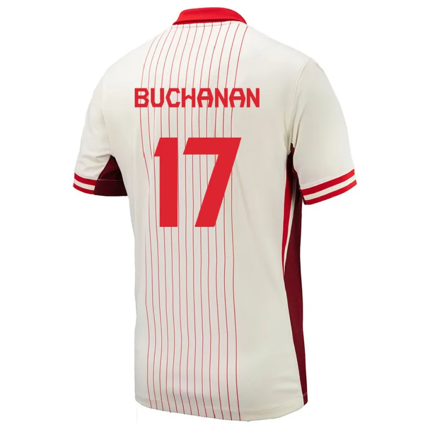 Danxen Mujer Camiseta Canadá Tajon Buchanan #17 Blanco 2ª Equipación 24-26 La Camisa