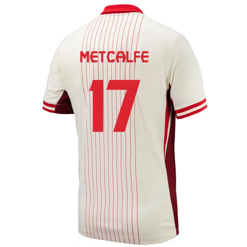 Danxen Mujer Camiseta Canadá Patrick Metcalfe #17 Blanco 2ª Equipación 24-26 La Camisa