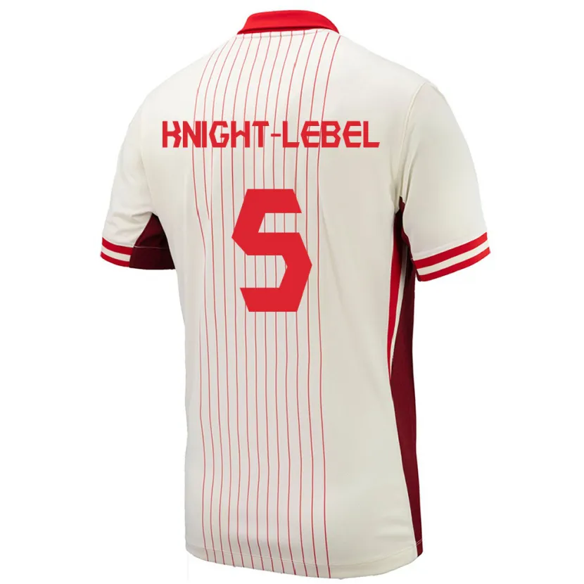 Danxen Mujer Camiseta Canadá Jamie Knight-Lebel #5 Blanco 2ª Equipación 24-26 La Camisa