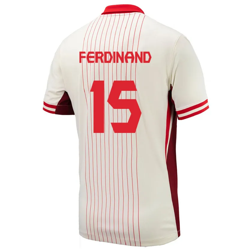 Danxen Mujer Camiseta Canadá Keesean Ferdinand #15 Blanco 2ª Equipación 24-26 La Camisa