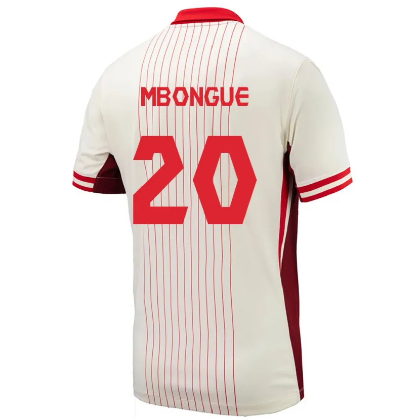 Danxen Mujer Camiseta Canadá Hugo Mbongue #20 Blanco 2ª Equipación 24-26 La Camisa