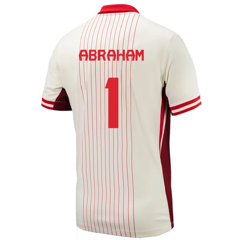 Danxen Mujer Camiseta Canadá Nathaniel Abraham #1 Blanco 2ª Equipación 24-26 La Camisa