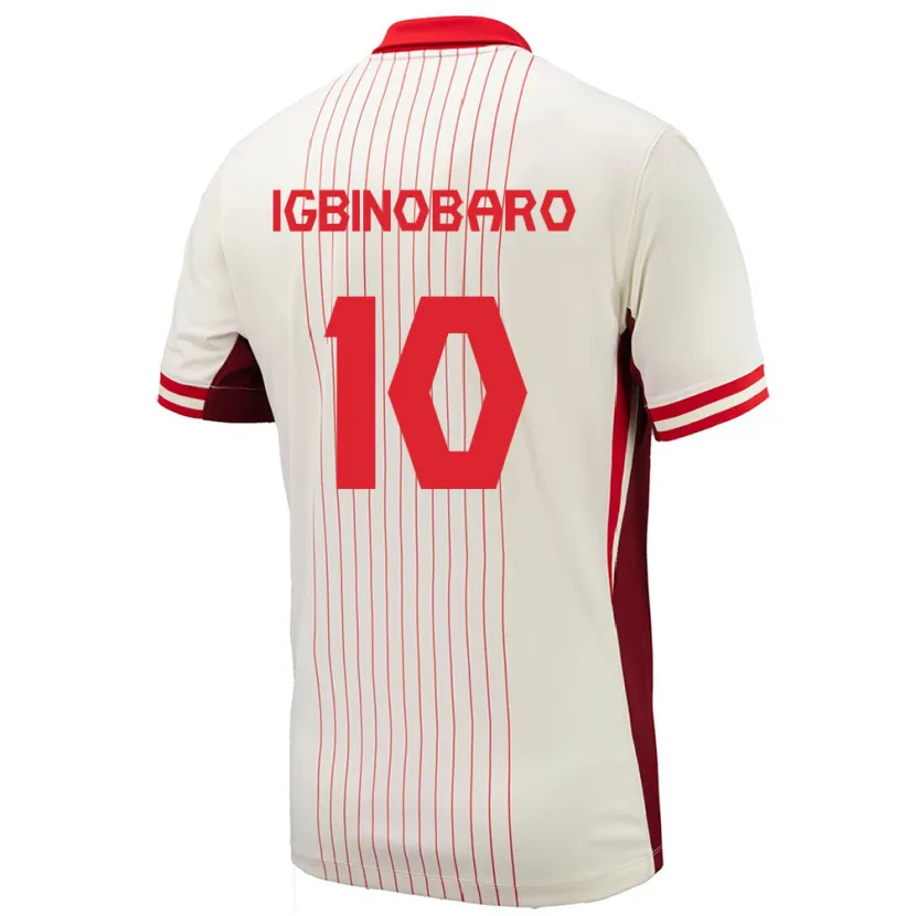 Danxen Mujer Camiseta Canadá Philip Igbinobaro #10 Blanco 2ª Equipación 24-26 La Camisa