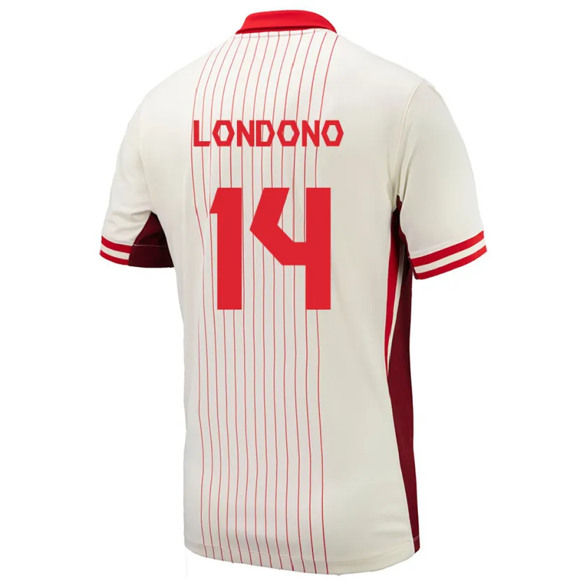 Danxen Mujer Camiseta Canadá Tyler Londono #14 Blanco 2ª Equipación 24-26 La Camisa