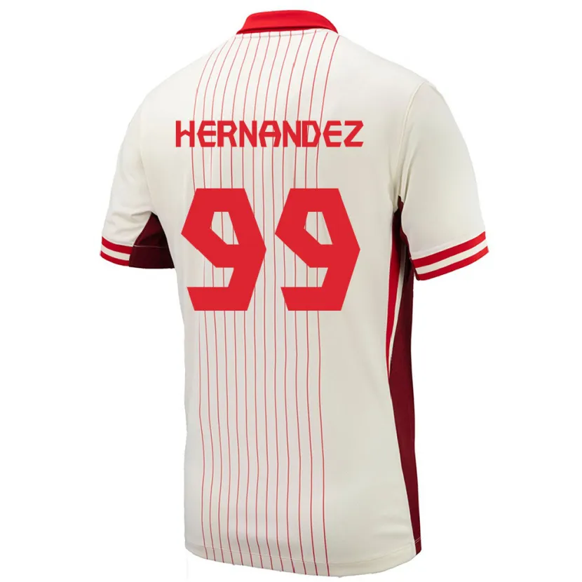 Danxen Mujer Camiseta Canadá Jeneva Hernandez Gray #99 Blanco 2ª Equipación 24-26 La Camisa