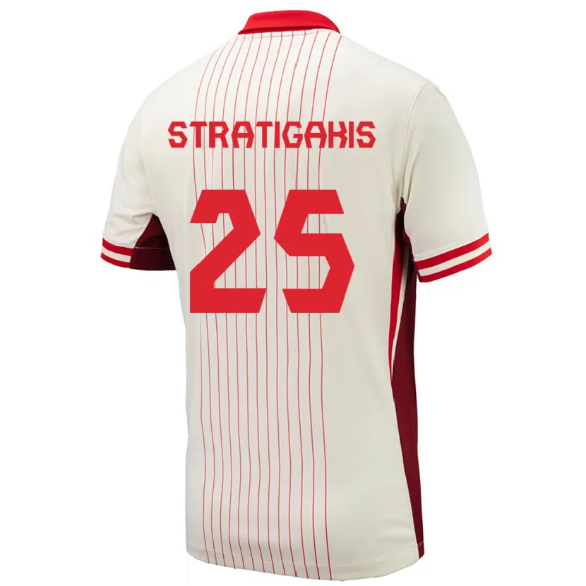 Danxen Mujer Camiseta Canadá Sarah Stratigakis #25 Blanco 2ª Equipación 24-26 La Camisa