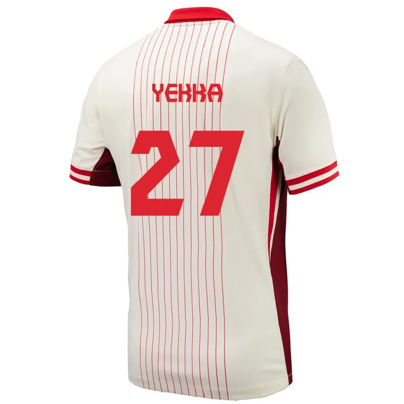 Danxen Mujer Camiseta Canadá Sura Yekka #27 Blanco 2ª Equipación 24-26 La Camisa