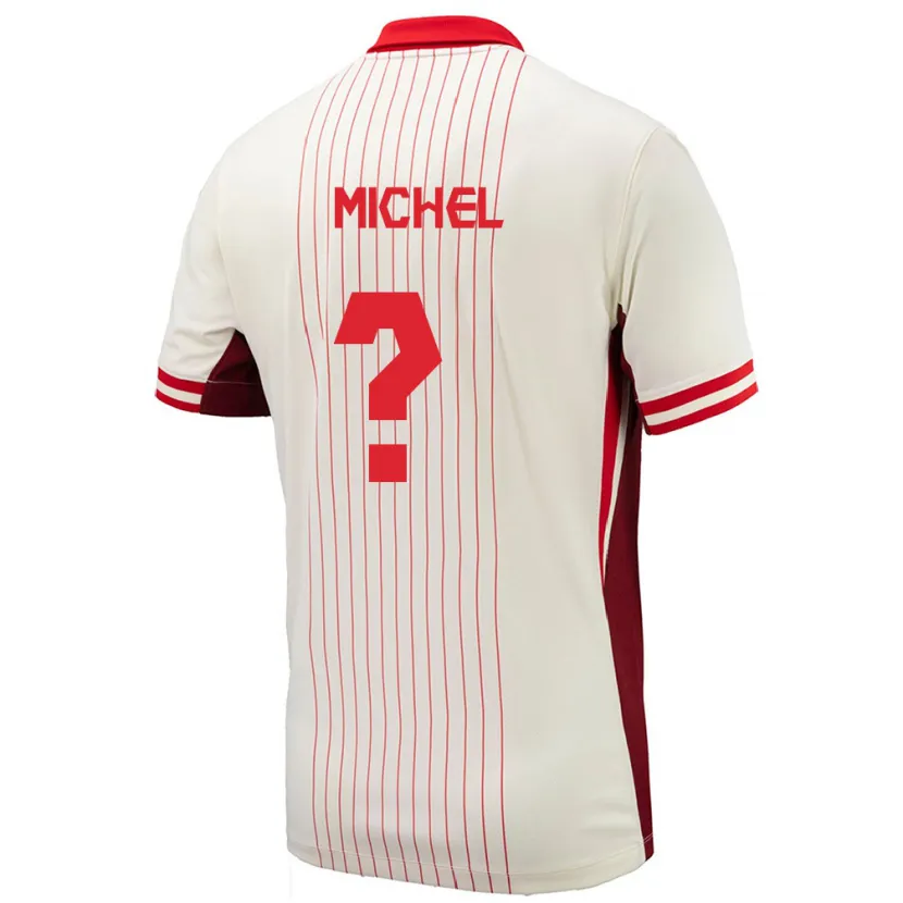 Danxen Mujer Camiseta Canadá Dieu Merci Michel #0 Blanco 2ª Equipación 24-26 La Camisa