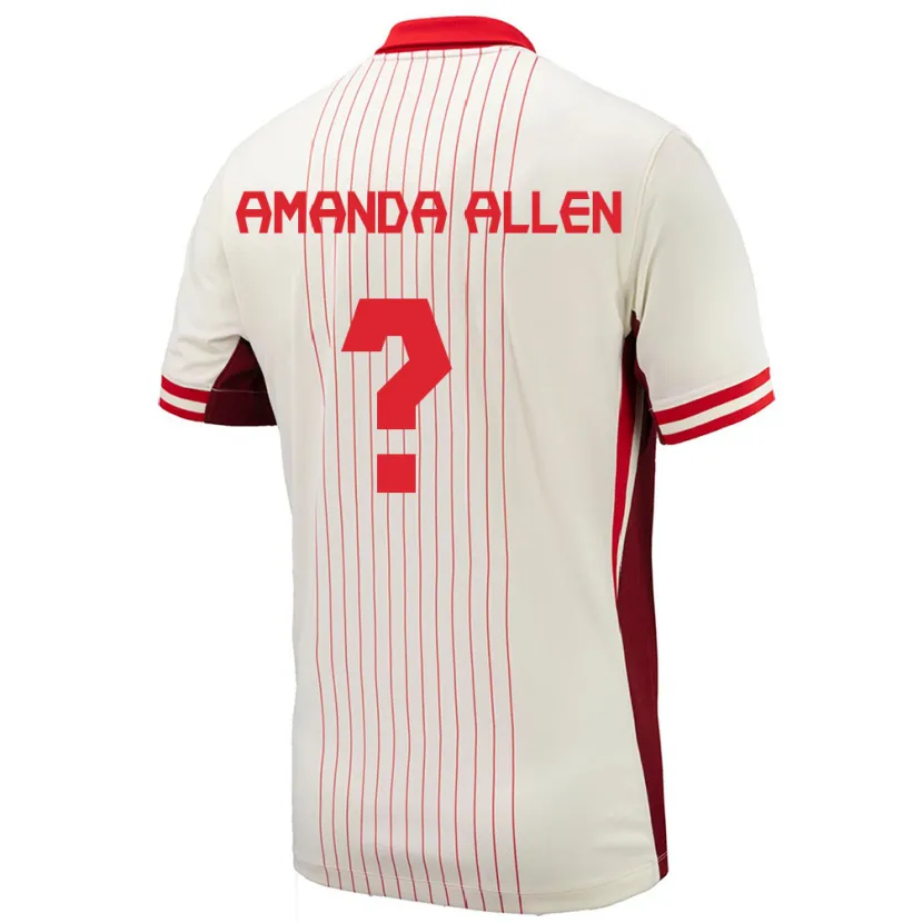 Danxen Mujer Camiseta Canadá Amanda Allen #0 Blanco 2ª Equipación 24-26 La Camisa